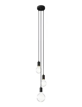 Cables Suspension Luminaire 3 Drops No Bulb Black One Size - Creative - FashionsVida