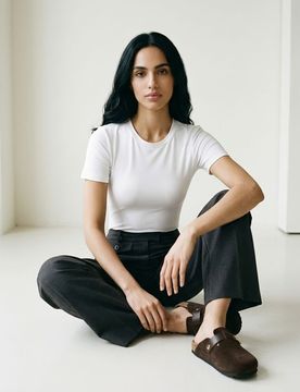 Pantaloni wide leg con misto lana e viscosa - grigio scuro