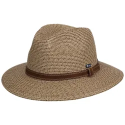 Fine Twotone Traveller Straw Hat by - nature-brown - Size: S (54-55 cm)