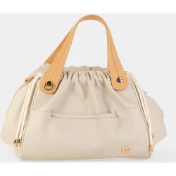 Bolso de mano mediano en polipiel con detalle fruncido y doble asa ergonómica