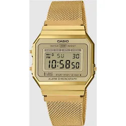 Reloj Unisex Vintage A700WEMG-9AEF de malla de acero dorado