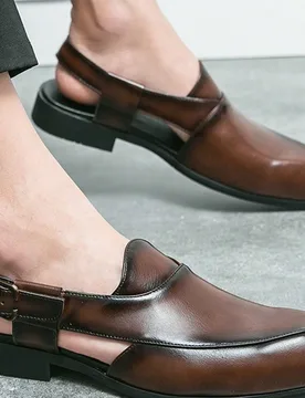 Sandalias de moda para hombre con punta puntiaguda, hebilla y transpirables, zapatos casuales de verano (Talla grande) - Shein - FashionsVida