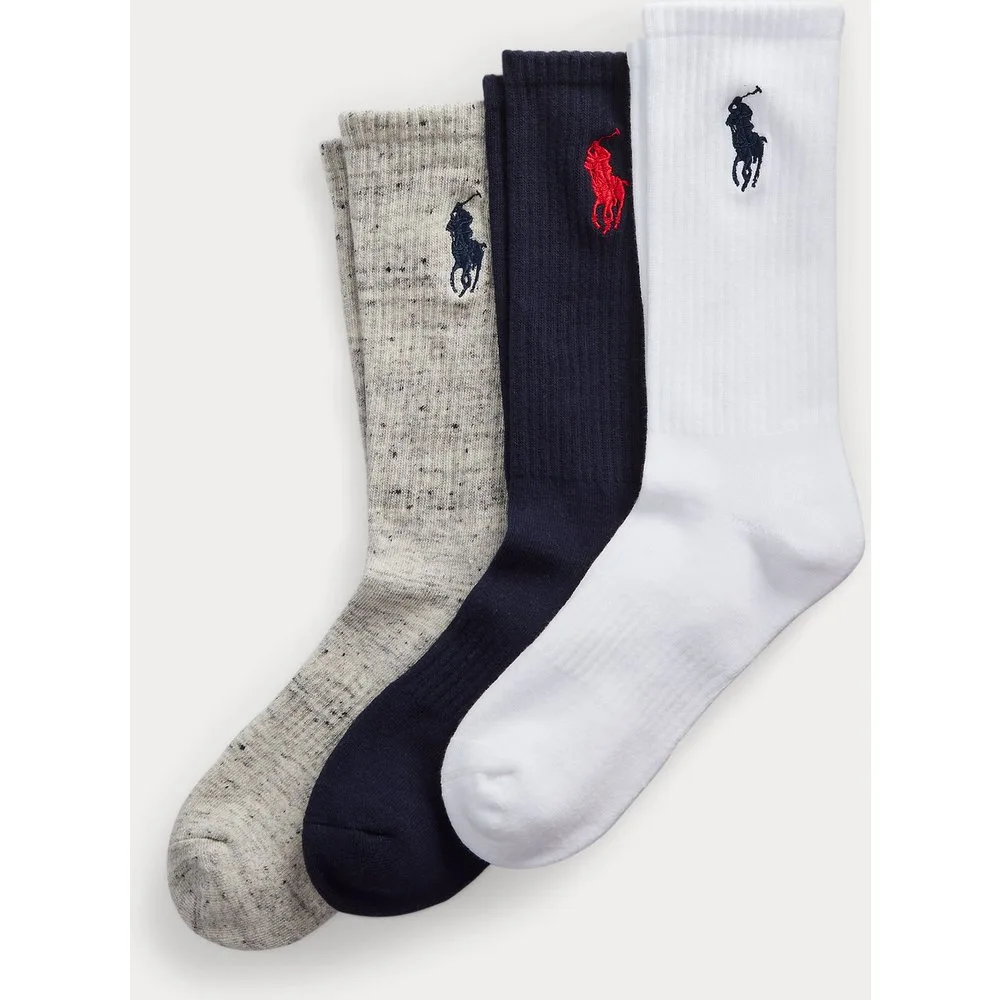 Pack de 3 pares de calcetines de hombre cortos con Big Pony - Polo Ralph Lauren - FashionsVida