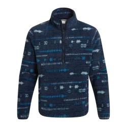 Mens National Trust Rawthey Landscape Fleece Top (Blue Navy) - Size 2xl