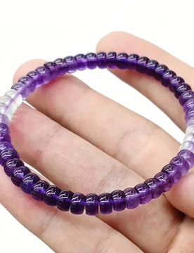 Natural Amethyst Disc Bead Bracelet,Tablet Cut, 17cm Wrist Fit, Purple Gemstone Jewelry,Stackable Leisure Wear,Self Love Gift - Aliexpress - FashionsVida