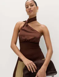 Scarf Neck Detail Top Conker female
