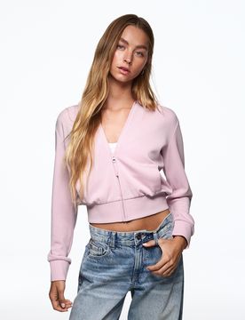 Sweat À Capuche Zippé S Rose