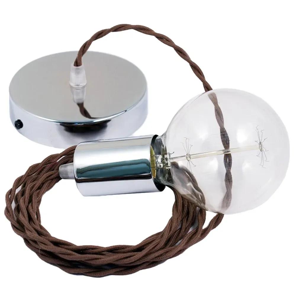 Cables Suspension Luminaire Tc13 50 Cm Brown / Chrome Plated One Size - Creative - FashionsVida