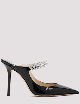 Bing 100 Crystal-embellished Patent-leather Mules