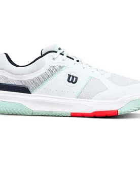 Pickle Pro Pickleball Shoes White / Bay / Fiery Coral UK 11 - Wilson - FashionsVida