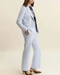Pantalone azzurro in twill tecnico stretch