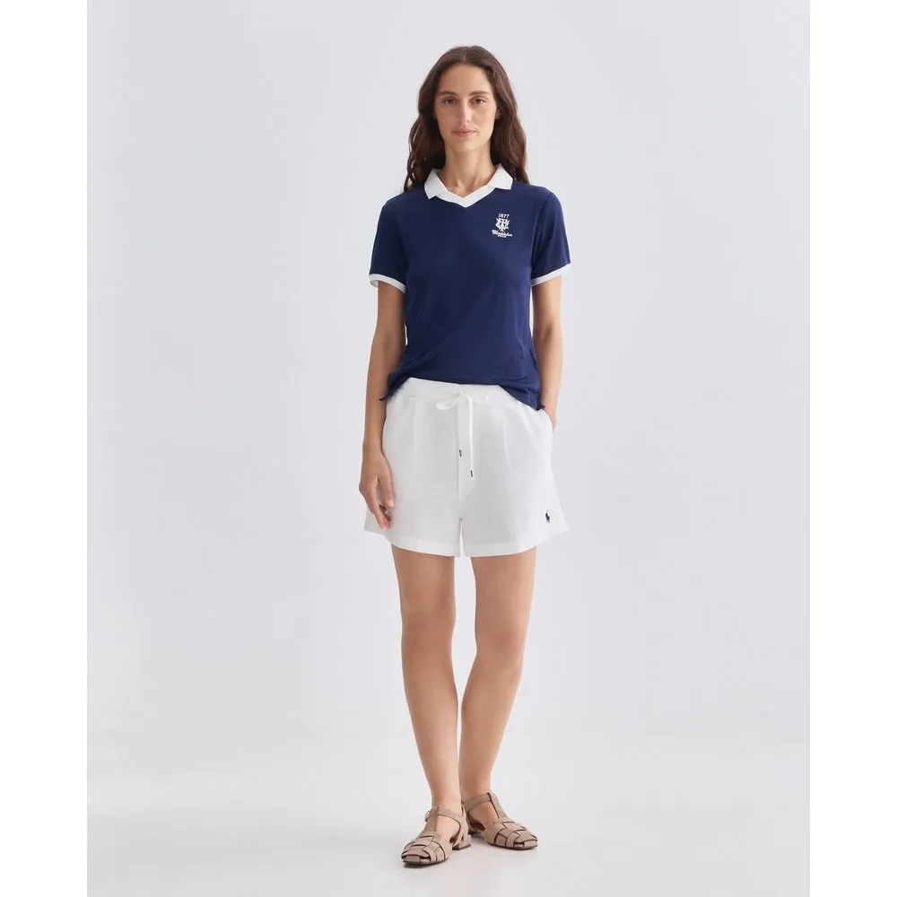 Pantalón corto de mujer de lino con pinzas - Polo Ralph Lauren - FashionsVida