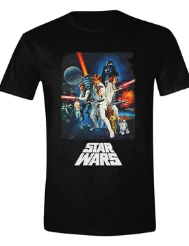 T-shirt à Manches Courtes Star Wars A New Hope Retro Poster Black S unisex