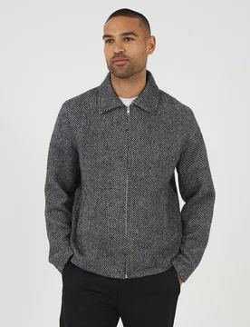 Wool-Look Mens Harrington Jacket - - Size: S - Brave soul - FashionsVida