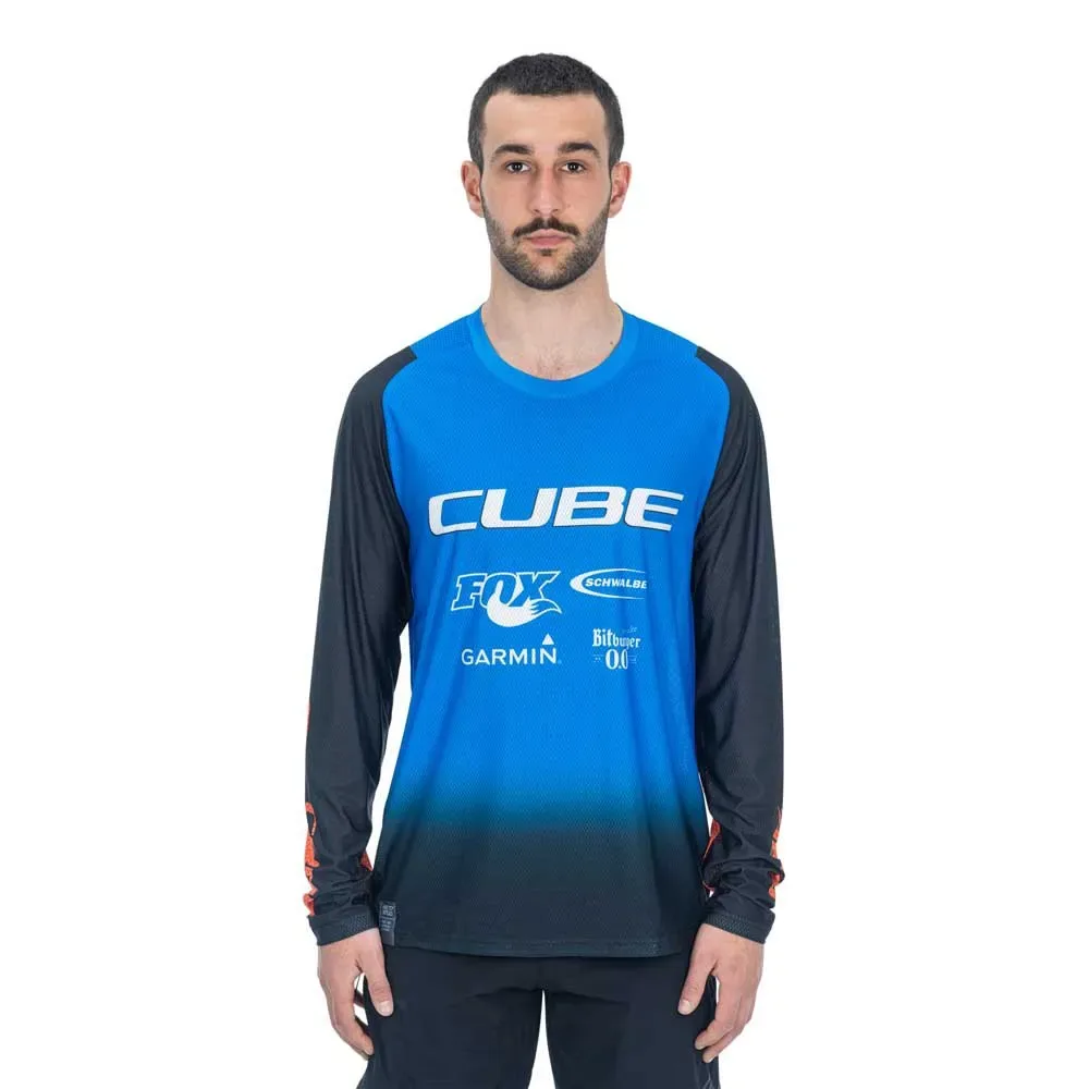 Maglia Da Enduro A Maniche Lunghe Vertex X Action Team Black / Blue - CUBE - FashionsVida