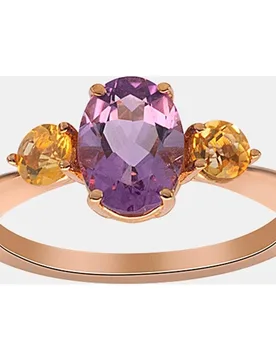 Anillo de oro, amatista y citrino - El Corte Inglés - FashionsVida
