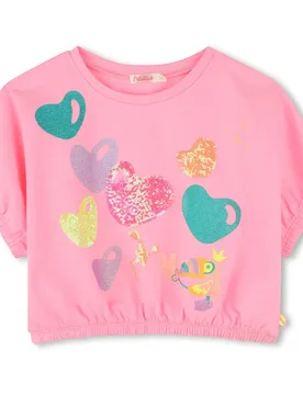 Maglietta A Maniche Corte U20937 Pink 24 Mesi - Billieblush - FashionsVida