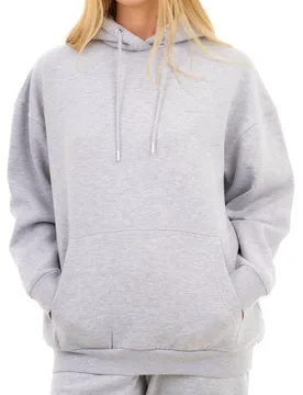 Women's Cozy Soft Polycotton Pullover Hoodie with Pocket in Grey Size: XS - Grey - Size: XS - Smart Living - FashionsVida