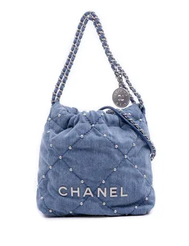 Mini Denim Studded 22 Handbag - Chanel - FashionsVida