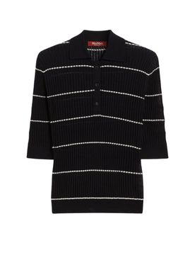 Ribbed Polo with Short Button Placket - Women's