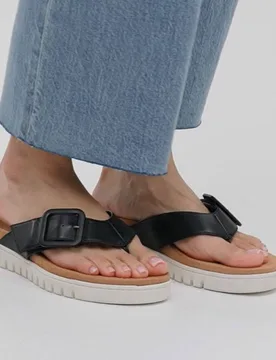 Women's Uptown Marin Thong Sandals in Black Size: 5.5 - Black - Size: 5.5 - Vionic - FashionsVida