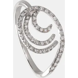 Anillo Olas de oro con diamantes