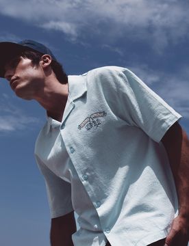 Camicia A Maniche Corte Ricamata