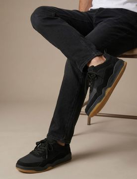 Sneakers con suola a contrasto - nero