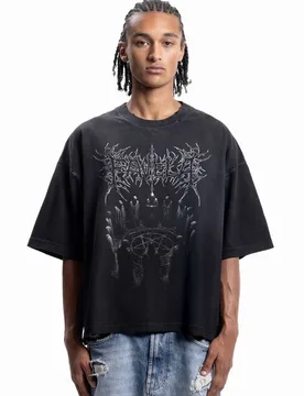 Oversize T-Shirt - CULT BLACK WASHED T-SHIRT - S bis XXL - für Männer - Größe XL - schwarz - Männer - male - Favela - FashionsVida