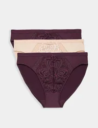 Pk Amelia Lace High Leg Knickers Dark Aubergine female