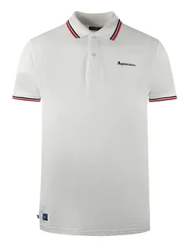 Mens Twin Tipped Collar Brand Logo White Polo Shirt - Size 2xl - Aquascutum - FashionsVida