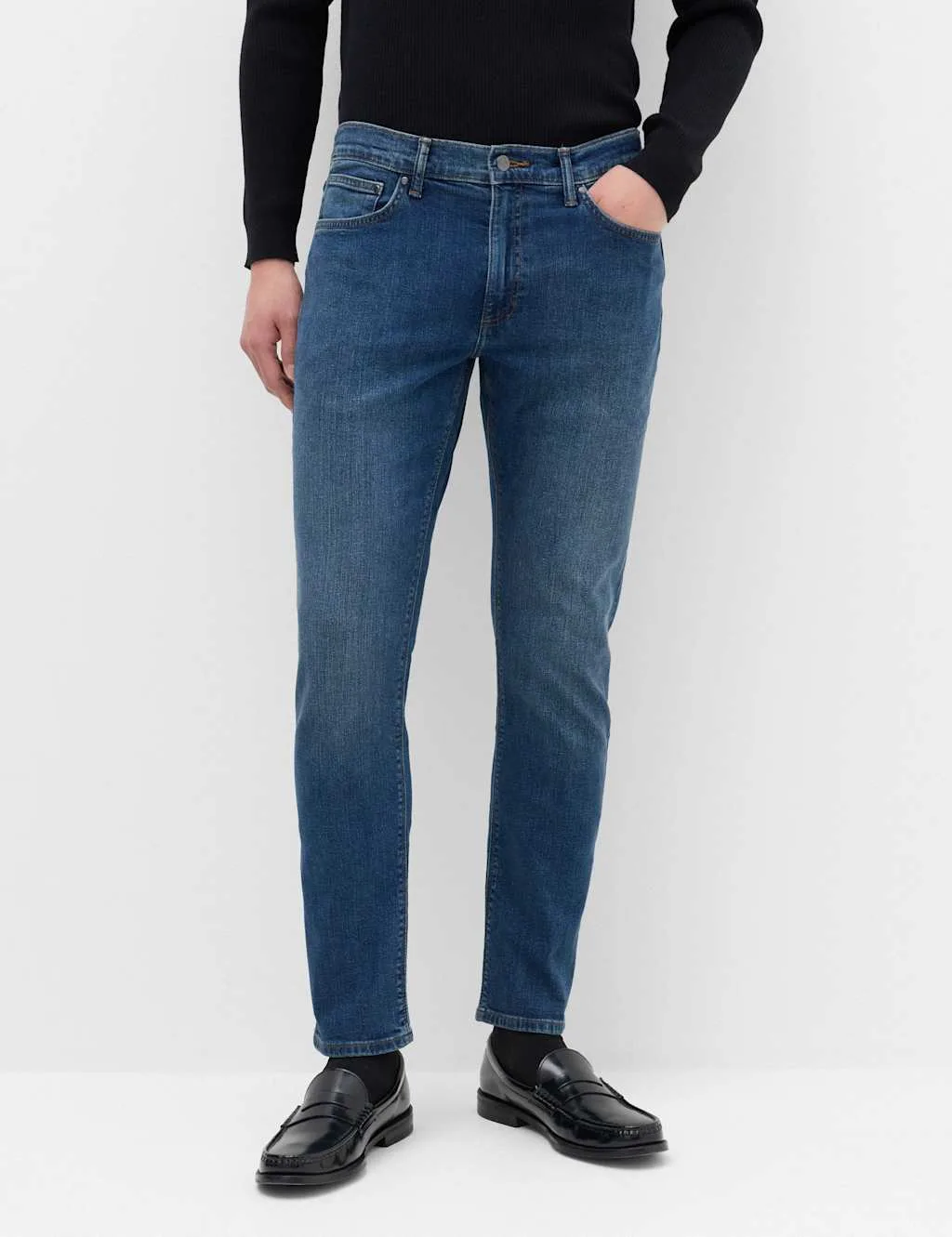 Slim Fit Stretch Jeans Blue Denim male - M&S - FashionsVida