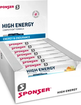 HIGH ENERGY BAR Aprikose-Vanille-1 Box (30x45g) - Sponser - FashionsVida