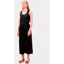 Pantalón ancho de mujer efecto pareo con bolsillos