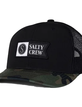 Casquette De Camionneur Pinnacle 2 Retro Camo Black One Size - Salty Crew - FashionsVida