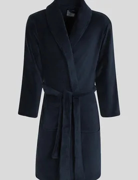 Harlesden Mens Supersoft Fleece Dressing Gown - Steel & Jelly - FashionsVida