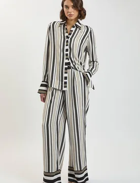 Petite Contrast Stripe Viscose Co Ord Trouser - Multicolor - Size: 8 - Karen millen - FashionsVida