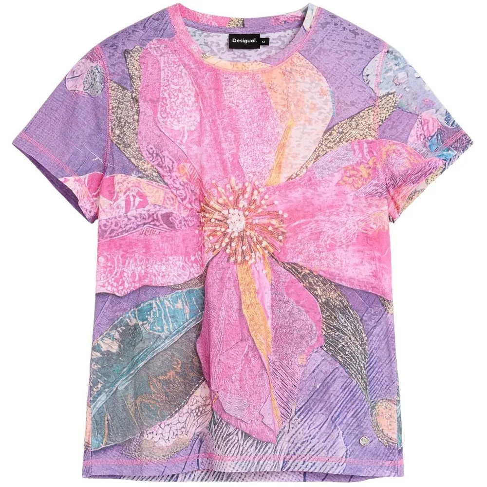 Camiseta de mujer estampada flores - Desigual - FashionsVida