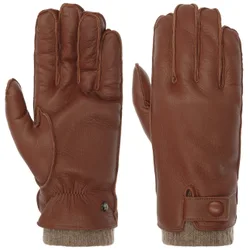 Soft Button Leather Gloves by - cognac - Damen - Size: 9 1/2 HS