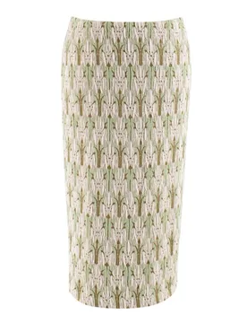Green jacquard floral midi skirt - Prada - FashionsVida
