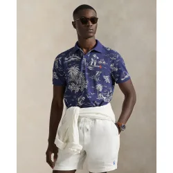 Polo de hombre de algodón estampado