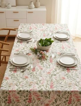 Tovaglia con motivo vegetale - rosa pastello