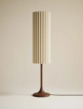 M&S Scallop Tall Floor Lamp Brown - M&S - FashionsVida