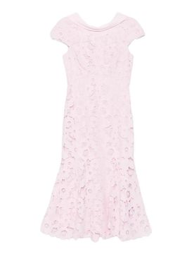 Vestito midi con scollatura in pizzo