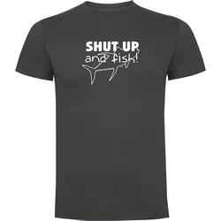 Shut Up And Fish Short Sleeve T-shirt Dark Grey 3XL Men