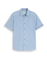 Tom Tailor Chemise en lin bleu L
