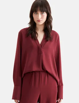 Fließende Tunika mit Stehkragen Rot 44 - Seidensticker.com - FashionsVida