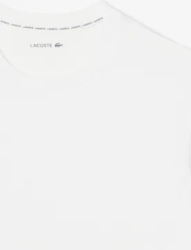 Camiseta de hombre de loungewear de algodón estampado en blanco de manga corta - Lacoste - FashionsVida