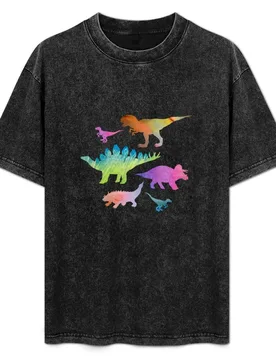 Dinosaur rainbow on black T-Shirt cotton t shirts high quality man graphic t shirt T-Shirt - Aliexpress - FashionsVida