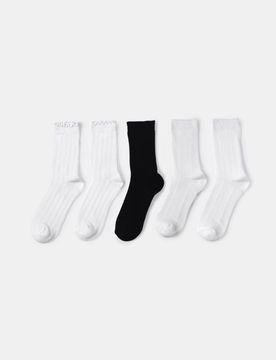 Set di calzini a costine tinta unita 5 pack - multicolor